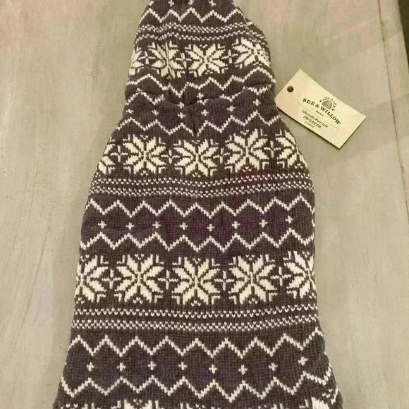 Dog Sweater NWT Chenille Hoodie Fair Isle Sweater size Large - Picture 5 of 9